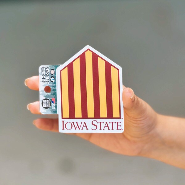 Vintage 5-Bar Cardinal and Gold Rugged Sticker (2.75" x 3.5")